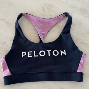 Peloton Trail Blazer Twist Back Sports Bra Pink Navy
